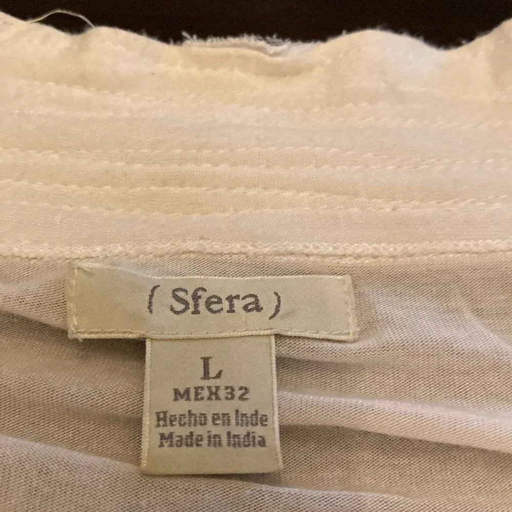 SFERRA Cream Cardigan Sweater Lightweight Knit. Beaded. Size L. Cute and fun!